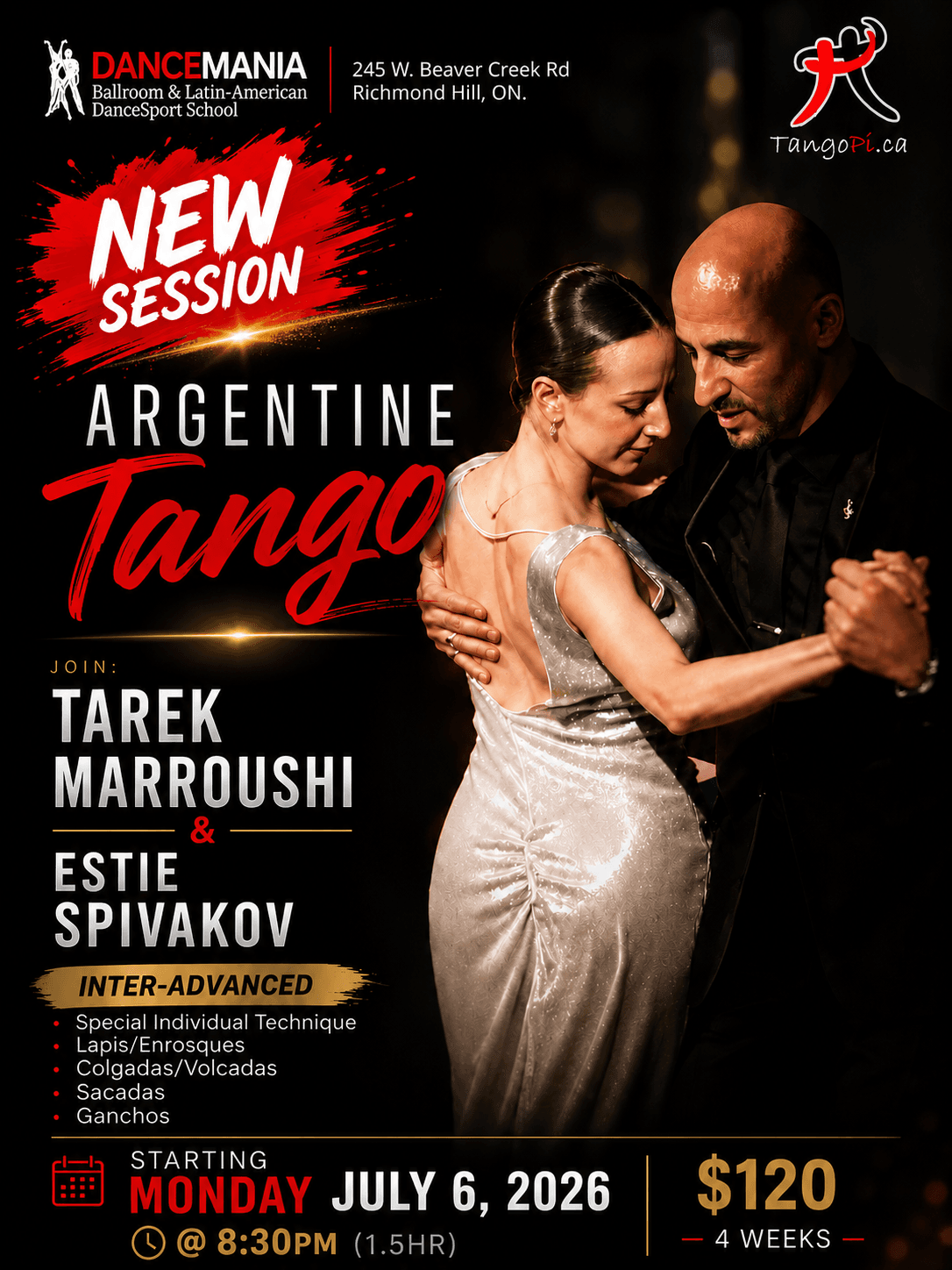 Tango Pi Argentine tango special session flyer from July 2026
