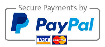 Secure payments by PayPal, Visa, and Mastercard